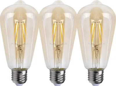 Produktbild von 3 x LED Filament Edison ST64 Leuchtmittel 4W E27 Gold extra warmweiß 2500K