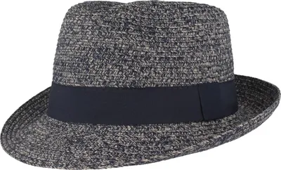Knautschbarer Trilby Strohhut aus Baumwollmix von Hut Breiter in blau