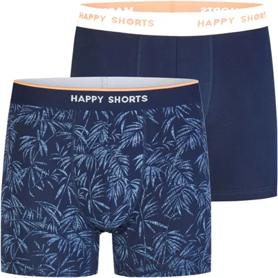Produktbild von Happy Shorts Herren Boxer Jersey 2-Pack hawaiileaves - Größe XL