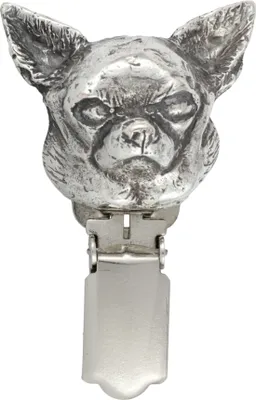 Produktbild von Chihuahua Kurzhaar I - Brosche mit Clip, Startnummernhalter, versilberte Anstecknadel für Hundeausstellungen der Marke Art-Dog