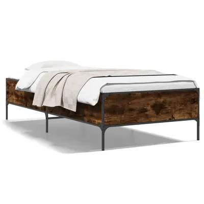 Immagine prodotto di vidaXL Struttura letto in rovere affumicato 100x200 cm materiale a base di legno e metallo