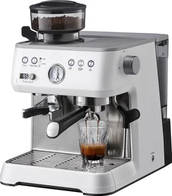 Solis Siebträger Kaffeemaschine 54 mm Siebhalter Milchaufschäumer Bohnenmahlwerk