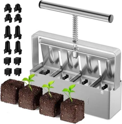 Image de Barrière de sol - Outil de démarrage des plantations - Démarrage des plantations - Barrière de sol améliorée - 65 cm, 4 alvéoles