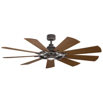 Produktbild von Elstead Gentry leiser Deckenventilator mit LED Licht Ø165cm DC-Motor Holz + Fernbedienung