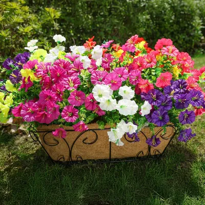 Produktbild von Kunstblumen für den Außenbereich – 12 Bundel – UV-beständige künstliche Blumen – Ideal für Balkon und Garten