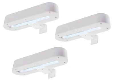 Produktbild von 3er-Set Solarleuchte "GARDEN LIGHT" L: 20cm weiß, Lampe für den Außenbereich im Modern-Style, aus Metall und Kunststoff in weiß, 20 x 11,1 x 5,4 cm, mit LED Platine – mit Schiebeschalter