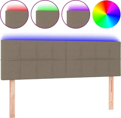 Produktbild von vidaXL LED Kopfteil Taupe 144x5x78/88 cm Stoff