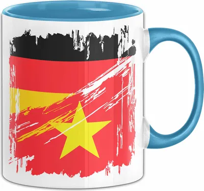 Produktbild von Vietnam Deutschland Flagge Halb Deutscher Halb Vietnamese Fußball Germany 2024 Europa Vietnam (Blau)