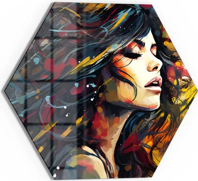 Produktbild von DEQOART Glasbild Echtglas 40x35 cm 'Emotionsfarbenspiel' Wandbild Bild modern Deko