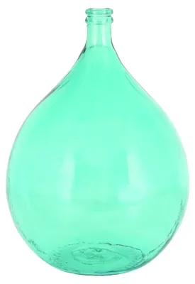 Glasvaas 15x22 Zoll, Türkis, rund, Küstenstil, 1 Stück