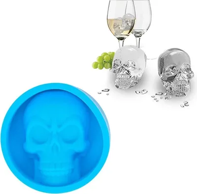 Produktbild von Eiswürfelform aus Silikon Eiswürfelbehälter Design Eiswürfelschale Eiskugelform BPA Frei Blau Silikon Blau