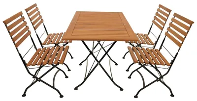 Produktbild von 5-teilige Garnitur 120 x 87 x 184 cm Eukalyptus Flachstahl Schwarz