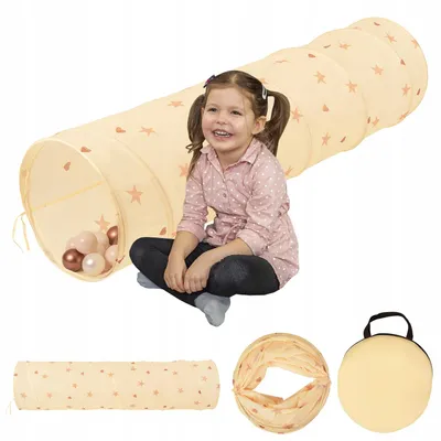 Produktbild von Selonis Tunnel faltbar mit 100 Spielbällen Beige