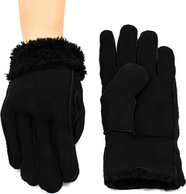 Produktbild von Echt Lammfell Fingerhandschuhe Schwarz XL