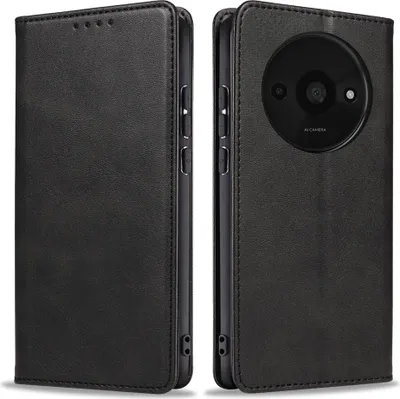 Produktbild von Handyhülle für Xiaomi Redmi A3 Kunstleder Flip Cover Hülle Handytasche Case Kartenfach Farbe: Schwarz