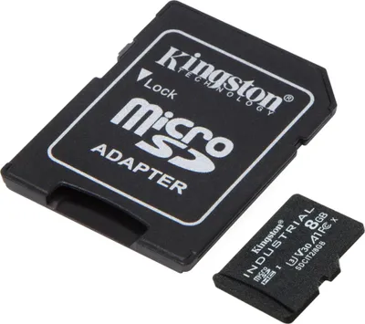 Produktbild von Kingston UHS-I 8 GB, microSDHC/SDXC-Industriekarte, Flash-Speicherklasse Klasse 10, UHS-I, U3, V30, A1, SD-Adapter