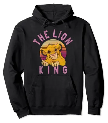 Productafbeelding van Disney, De Leeuwenkoning, zachte Simba, gestreepte, zonsondergang-print, sweater met capuchon