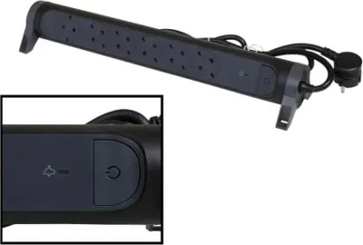 Zdjęcie produktu dla Obrotowa listwa gniazdowa Legrand 6x gniazdo, SPD, kabel 1,5m czarny 694513