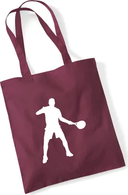 Produktbild von Huuraa Jutebeutel Tennis Silhouette 10 Liter Burgundy Baumwolle Tasche Geschenkidee
