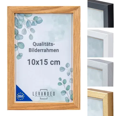 Produktbild von Bilderrahmen Echtholz  EU 10x15 Natur mit Glasscheibe Portrait Fotorahmen Holz Kiefernholz Picture Frame
