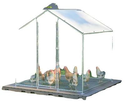 Produktbild von Hühnerstall, Robuster Stahlrahmen, Geräumiges Design, WEISS