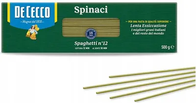 Zdjęcie produktu dla Makaron Spaghetti Spinaci 500g - De Cecco