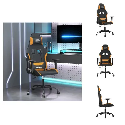 Produktbild von vidaXL Gaming-Stuhl Schwarz und Orange Stoff -  Gaming-Sessel
