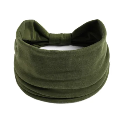 Produktbild von Sport-Stirnband für Damen, einfarbig, verstellbare Breite, hochelastisch, schweißabsorbierend, Yoga-Stirnband, Alltagsaccessoires, Armeegrün