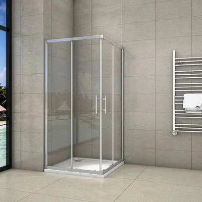 Produktbild von Duschkabinen 90x90X185cm Schiebetür Eckeinstieg 5mm ESG Sicherheitsglas Duschabtrennung eckdusche