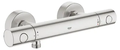 Thermostat-Duscharmatur Supersteel gebürstet Wandmontage