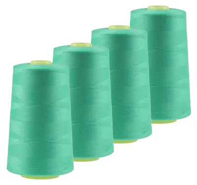 4 x 4572m Overlockgarn Nähgarn Polyester Overlock Garn, helltürkisblau