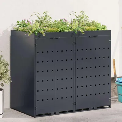 Produktbild von "Schlussverkauf" Wagenmüllbehälter/Mülltonnenbox - für 2 Behälter Anthrazit C16991