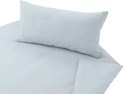 Produktbild von Cotonea Bio Chambray Bettwäsche uni Nuance Farbe Hellblau-SI110 Größe 135x200 + 80x80 cm