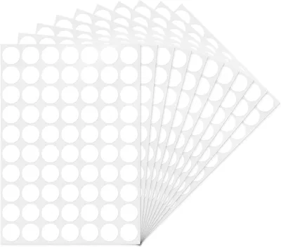 Imagen del producto de Puntos adhesivos blancos redondos, 700 unidades, autoadhesivos, resistentes al agua, para organización