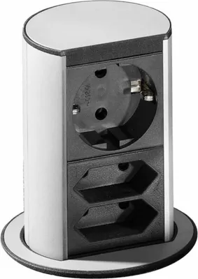 Produktbild von BACHMANN Elevator 1xCEE7/3 2xEuro, silberfarben, 2 m