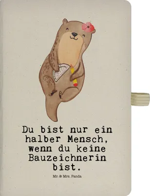 Produktbild von Mr. & Mrs. Panda Journal Bauzeichnerin Herz - Transparent - Geschenk, Skizzenbuch, Adressbuch, Tagebuch, notizbuch, A5 Heft