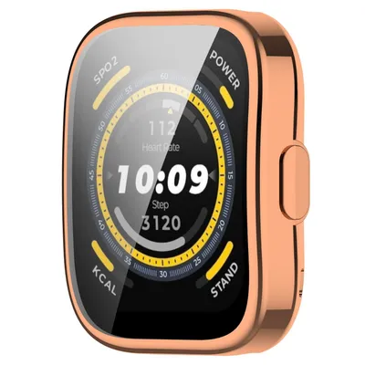 Immagine prodotto di Per Amazfit Bip 5 Custodia smartwatch in silicone TPU + custodia protettiva in vetro oro rosa