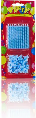 Produktbild von INNA-GLAS Kerzen für Geburtstag LULUNA mit 20 Kerzen und 20 Haltern, blau, 6,5cm, Ø0,5cm - Geburtstagskerzen