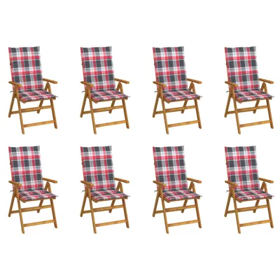 Produktbild von The Living Store Klappbare Gartenstühle mit Kissen 8 Stk. Massivholz Akazie