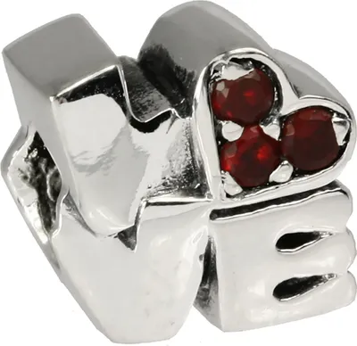 Produktbild von CarloBiagi Charm Bead Loverot 925 Echt Silber Schmuck Element D2BBSCZ110R