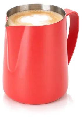 Milchaufschäumbecher 480 ml, Edelstahl, rot