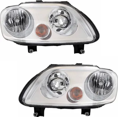 Produktbild von TYC Scheinwerfer Set für VW Caddy 2K Touran 1T Halogen H1 H7 Chrom LWR Motor
