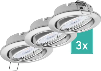 Produktbild von 3er Set Oktaplex Einbaustrahler schwenkbar inkl. LED Modul 4.000K neutralweiß - Deckenspot Chrom