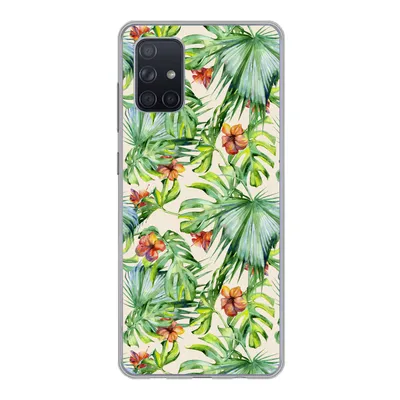 Produktbild von MuchoWow® Handyhülle Schutzhülle Hülle für Samsung Galaxy A51 5G Blume - Blatt - Muster Silikon Softcase Handy Hülle - Abbildung