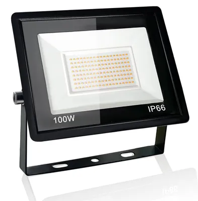 LED-Außenstrahler 100 W, IP66, 3000 K warmweiß, rechteckig