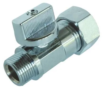 Produktbild von SOMATHERM FOR YOU – Absperrventil – M3/8" – Doppelkonusmutter für Rohr Ø 14 mm – 1/4-Drehgriff – Messing verchromt