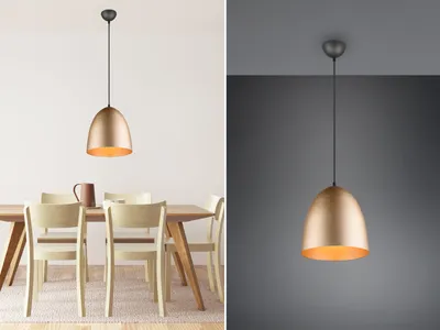 Produktbild von LED Pendelleuchte Modern Esstischlampe Küchenlampe Messing einflammig Ø 25cm