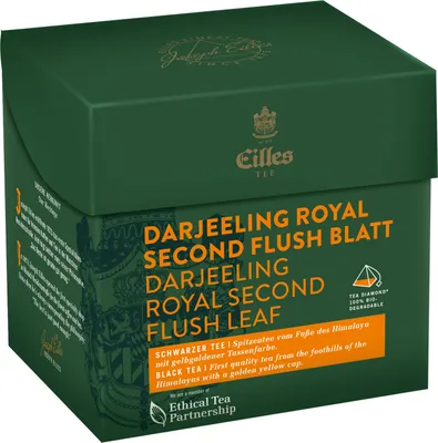 Produktbild von EILLES TEE Tea Diamond DARJEELING ROYAL Second Flush Blatt im Pyramidenbeutel, 20er Box