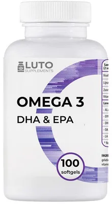 Image de LUTO Supplements : Huile de poisson Omega-3 – 100 capsules molles – 165 mg d'EPA et 125 mg de DHA par capsule molle