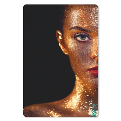 Produktbild von MuchoWow® Mauspad Mousepad Make-up - Gold - Frau - Luxus - Glitzer - Kunst 40x60 cm - Mousepads - Maus Mat - Pad - Mausunterlage - Schreibtisch Accesoire